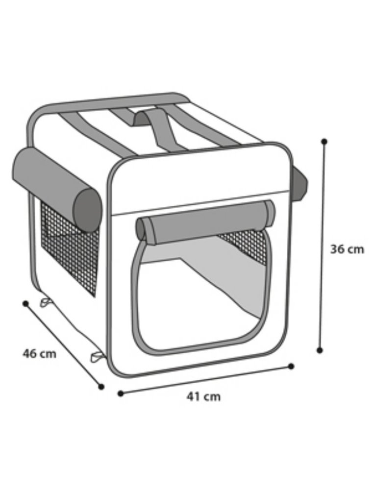 Draagtas zacht zw. bloem 46x41x36cm