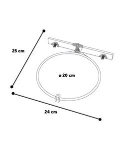Muur- en benchhouder 1x20cm 1,6l