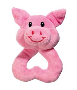 Pluche ringen pastel dier 14cm ass