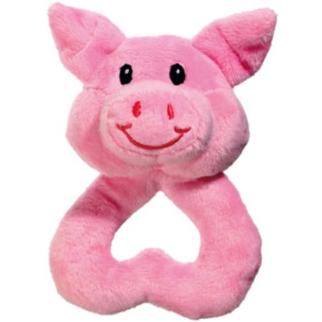 Pluche ringen pastel dier 14cm ass 