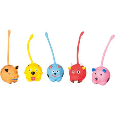 Latex lange staart 16cm ass display ass. 5 verschillende speelgoedjes