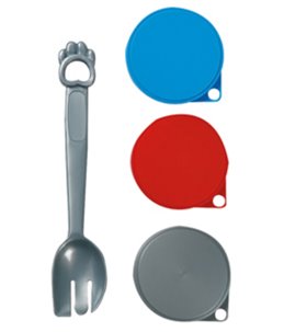 Deksels diam 7,5 cm en lepel reese