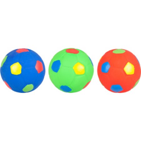 Latex voetbal 7cm ass display ass. 3 verschillende speelgoedjes