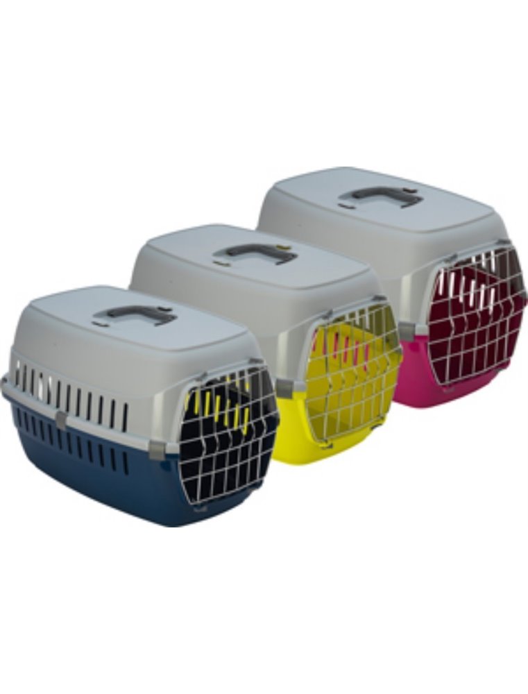 Transportbox transit blauw-roze-geel s 37x55x36cm ass.