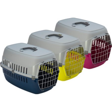 Transportbox transit blauw-roze-geel s 37x55x36cm ass.