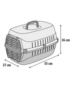 Transportbox transit blauw-roze-geel s 37x55x36cm ass.