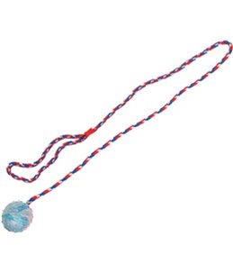 Rubber bal met bel 5,5cm aan koord
