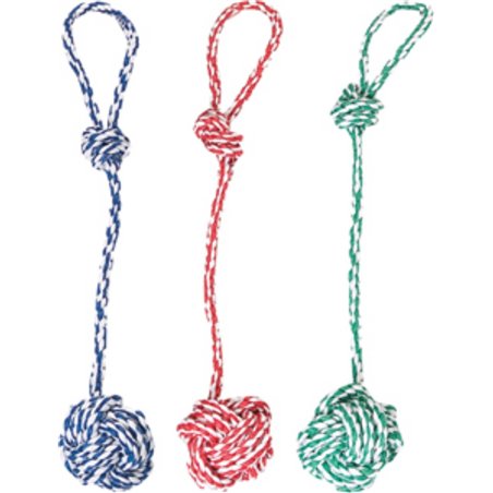 Hs katoen touw+knoopbal 7,5cm/60cm ass.