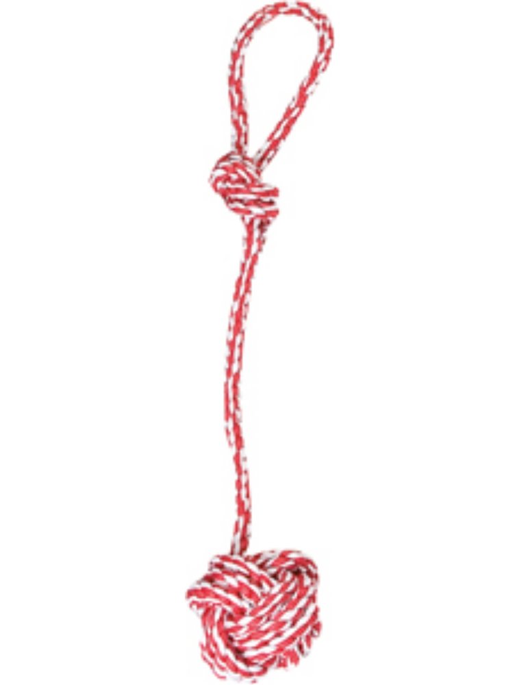 Hs katoen touw+knoopbal 7,5cm/60cm ass.
