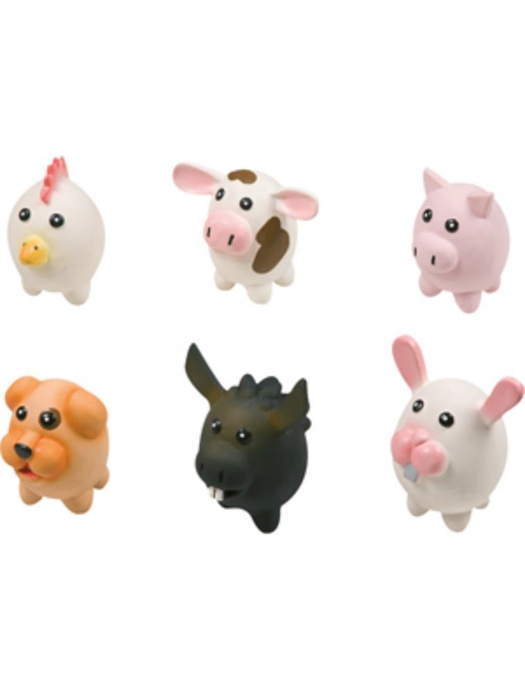 Latex ei-dier 10cm ass ass. 6 verschillende speelgoedjes