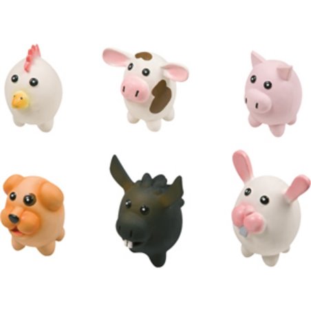 Latex ei-dier 10cm ass ass. 6 verschillende speelgoedjes